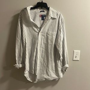 Chaps oversized striped shirt